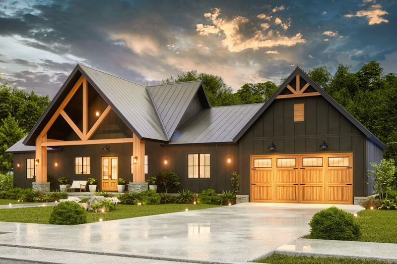 Exterior - Front Elevation 2 for Farmhouse House Plan #119-461 - 3 bed, 3 bath